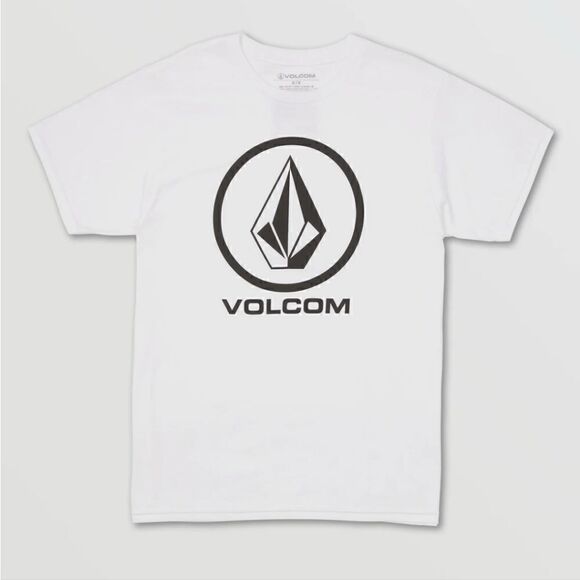💲2️⃣0️⃣ Bundled ✔️Volcom Logo White SS Circle Tee SZ Large - Picture 1 of 10